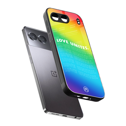love unites back phone cover | glass case for oneplus nord 4