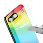 love unites back phone cover | glass case for oneplus nord 4