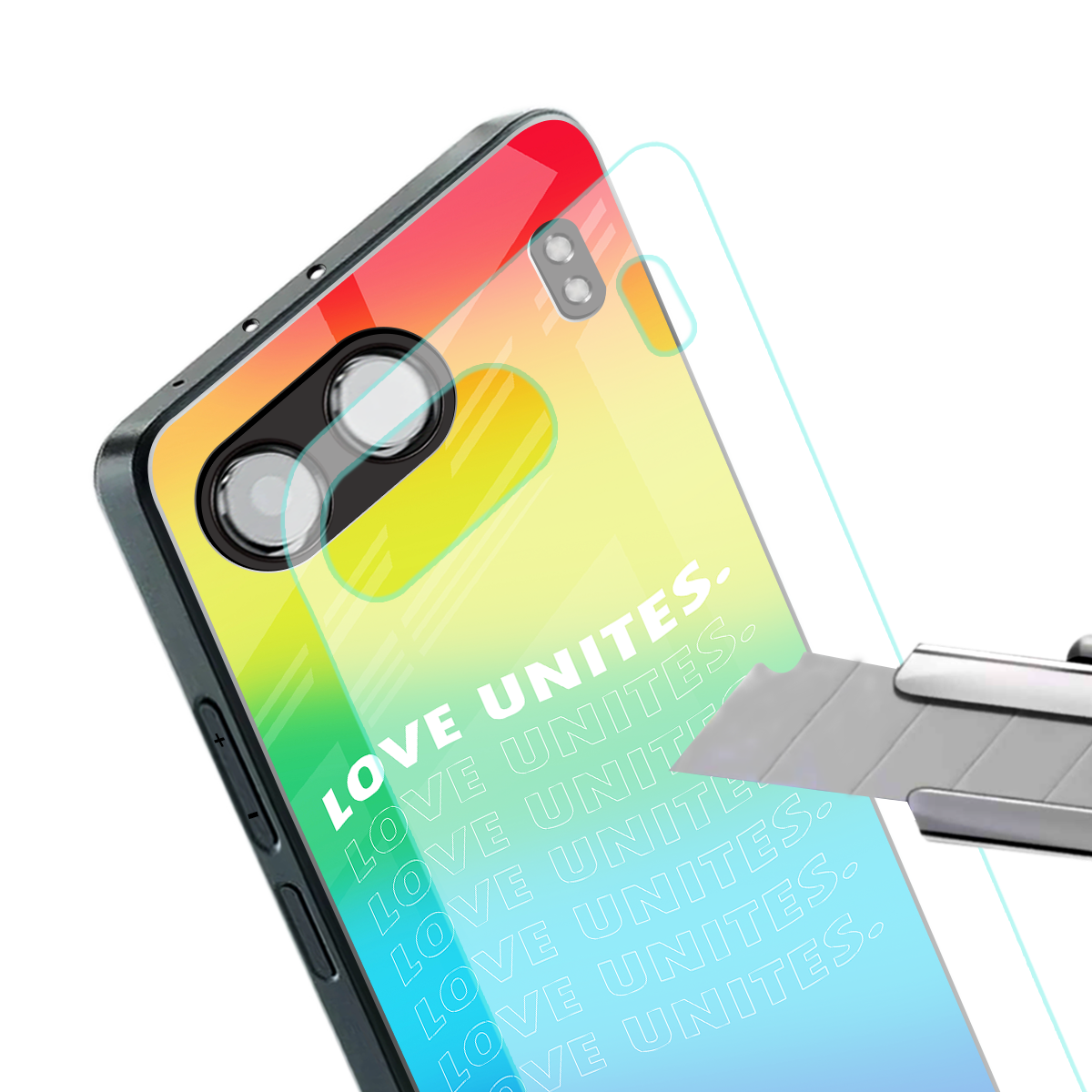 love unites back phone cover | glass case for oneplus nord 4