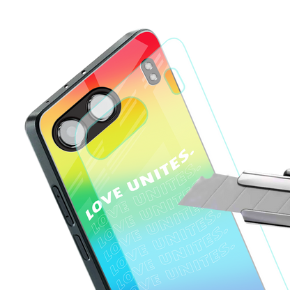 love unites back phone cover | glass case for oneplus nord 4