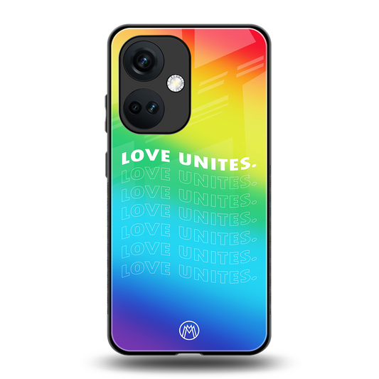 love unites back phone cover | glass case for oneplus nord ce 3
