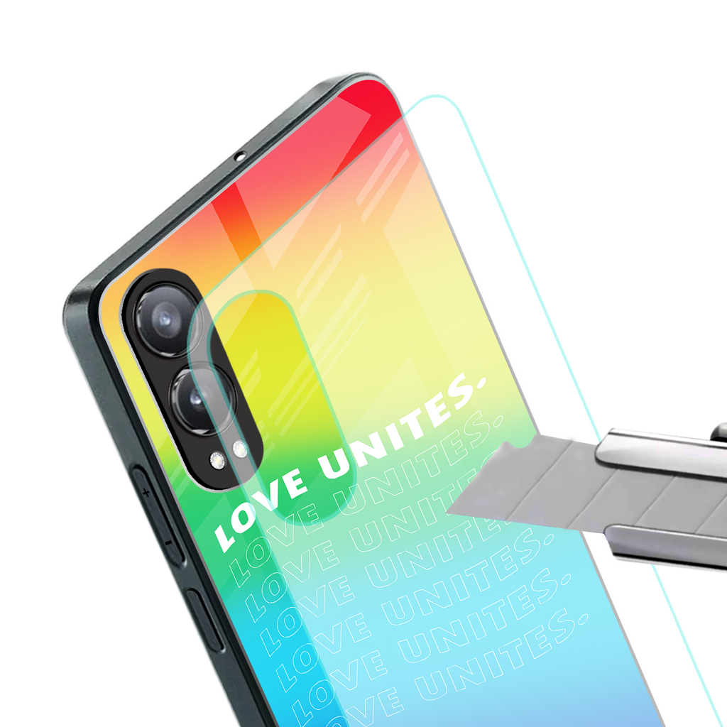 love unites back phone cover | glass case for oneplus nord ce 4 lite