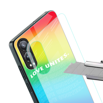 love unites back phone cover | glass case for oneplus nord ce 4 lite