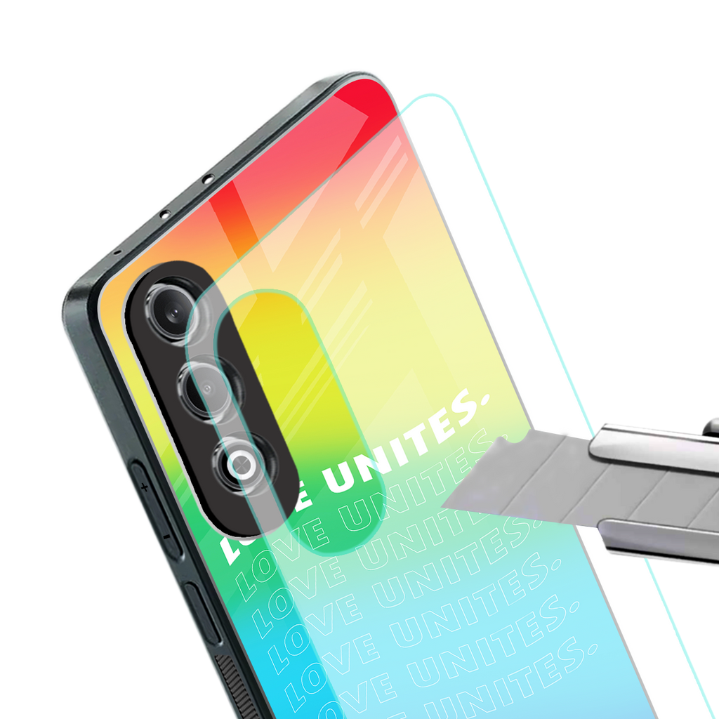 love unites back phone cover | glass case for oneplus nord ce 4