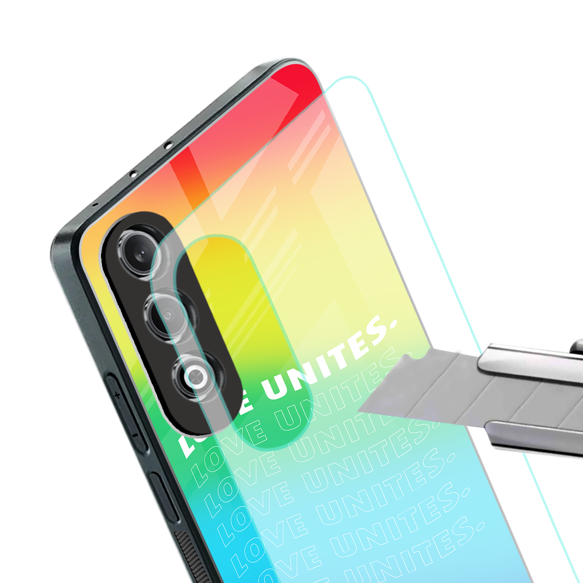 love unites back phone cover | glass case for oneplus nord ce 4