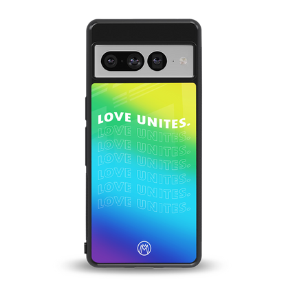 love unites back phone cover | glass case for google pixel 7 pro