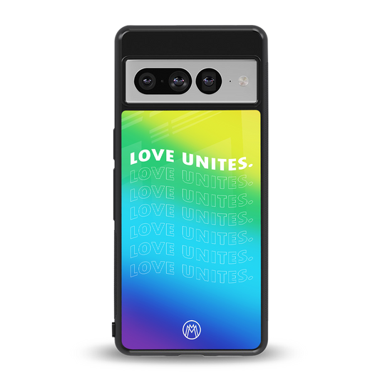 love unites back phone cover | glass case for google pixel 7 pro