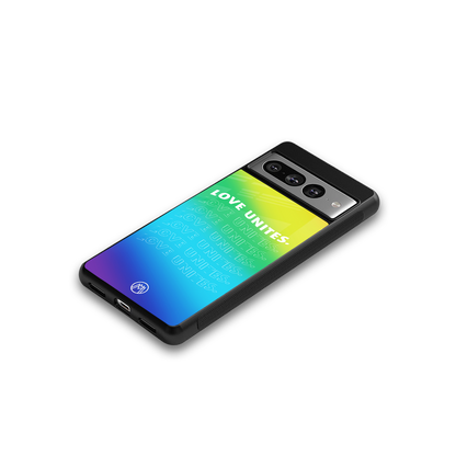 love unites back phone cover | glass case for google pixel 7 pro