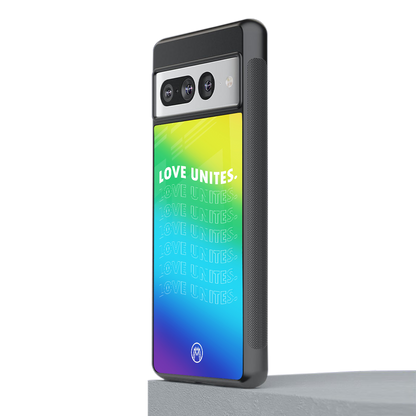 love unites back phone cover | glass case for google pixel 7 pro
