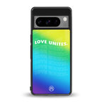 love unites back phone cover | glass case for google pixel 8 pro