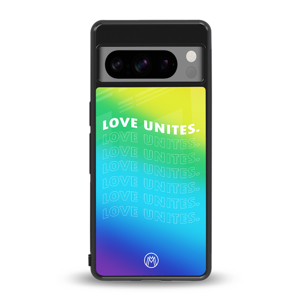 love unites back phone cover | glass case for google pixel 8 pro