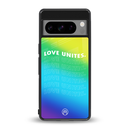 love unites back phone cover | glass case for google pixel 8 pro