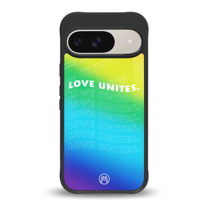 love unites back phone cover | glass case for google pixel 9
