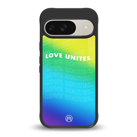 love unites back phone cover | glass case for google pixel 9