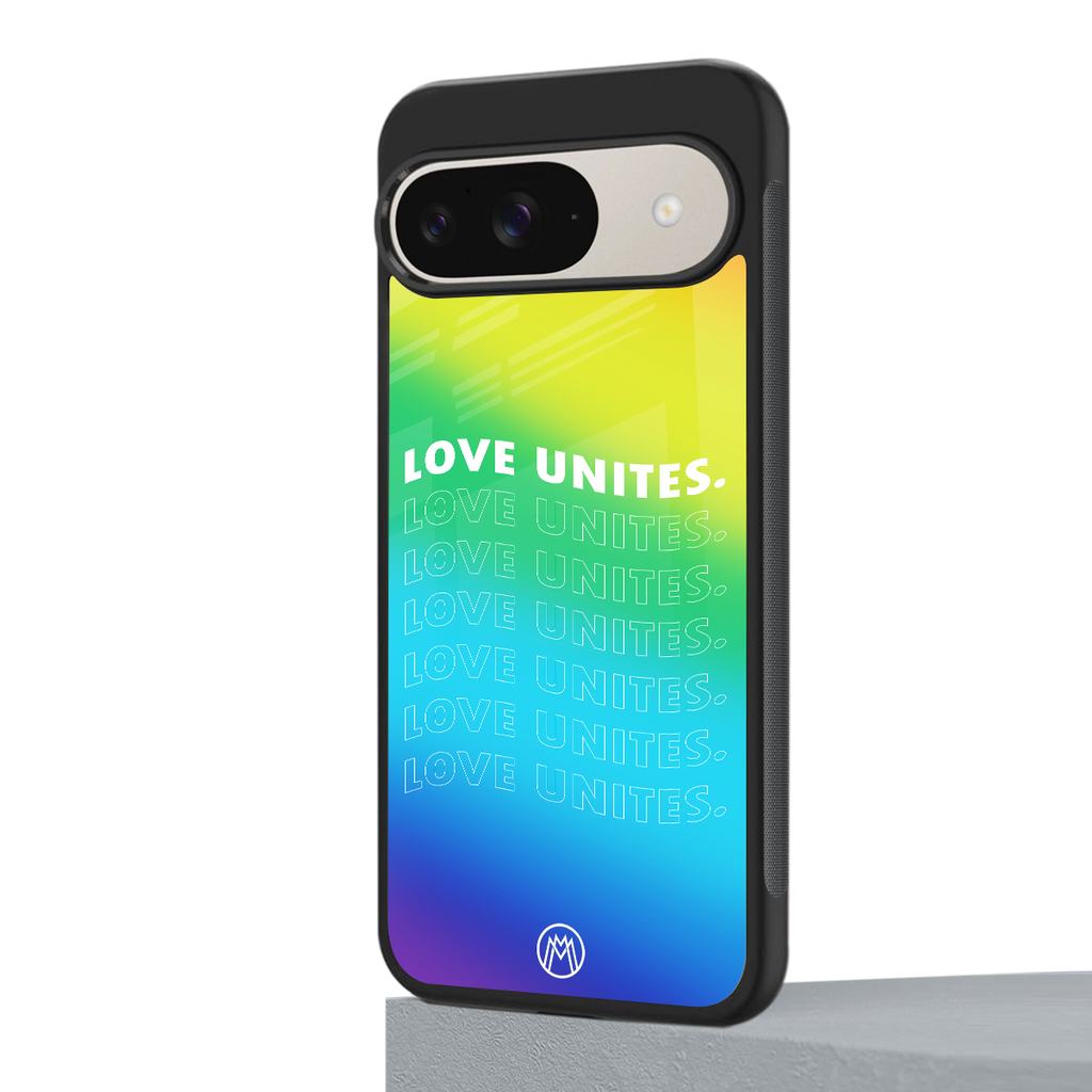 love unites back phone cover | glass case for google pixel 9