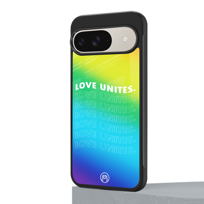 love unites back phone cover | glass case for google pixel 9