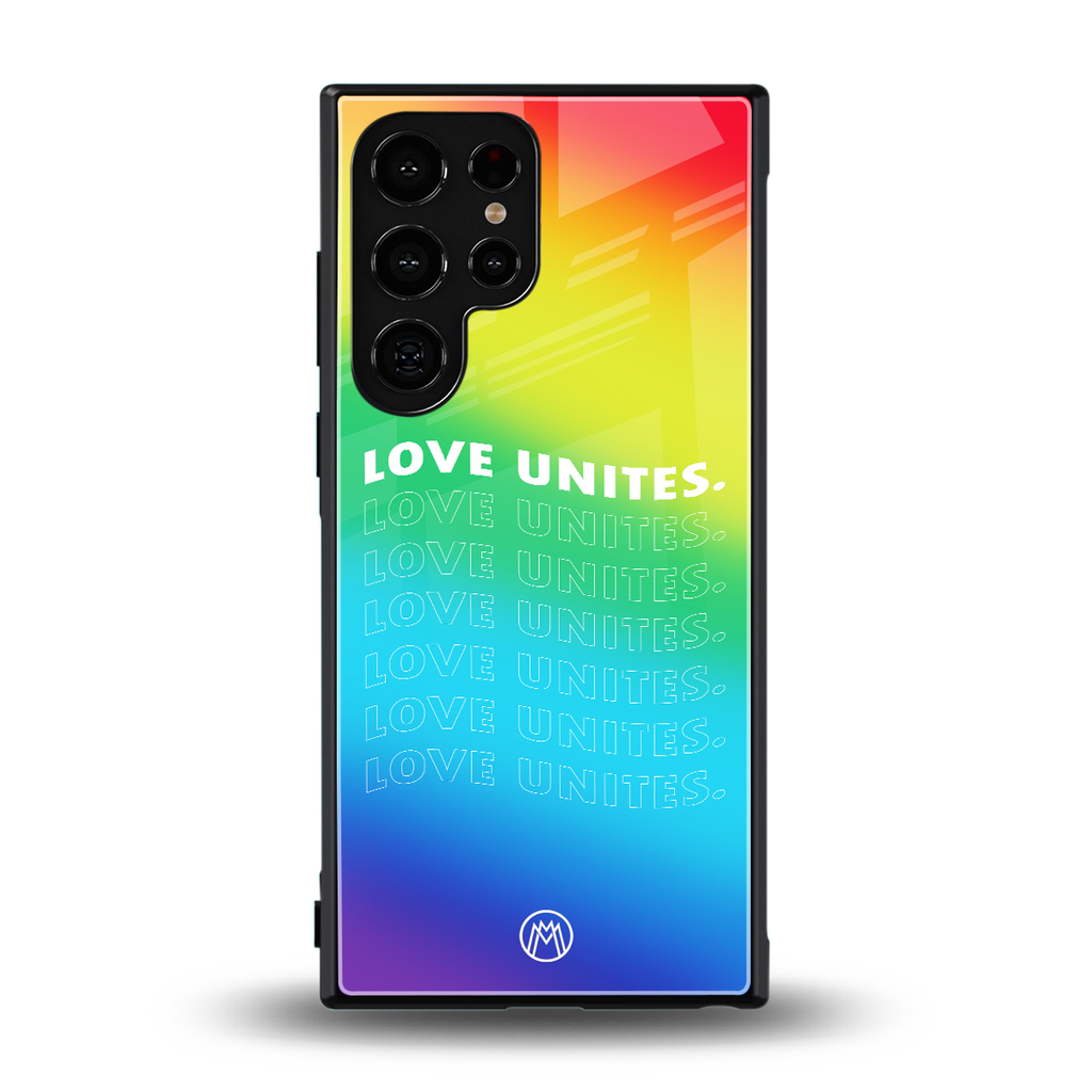 love unites back phone cover | glass case for samsung galaxy s23 ultra