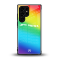 love unites back phone cover | glass case for samsung galaxy s23 ultra