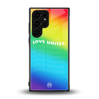 love unites back phone cover | glass case for samsung galaxy s23 ultra