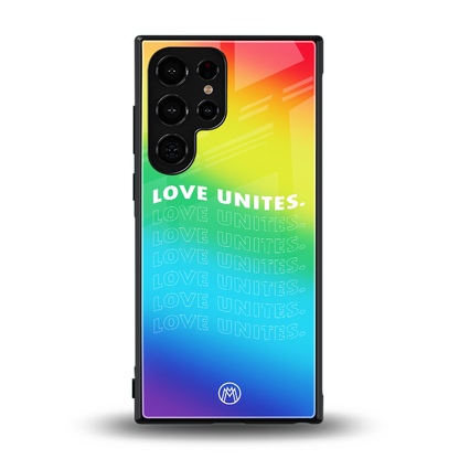 love unites back phone cover | glass case for samsung galaxy s23 ultra