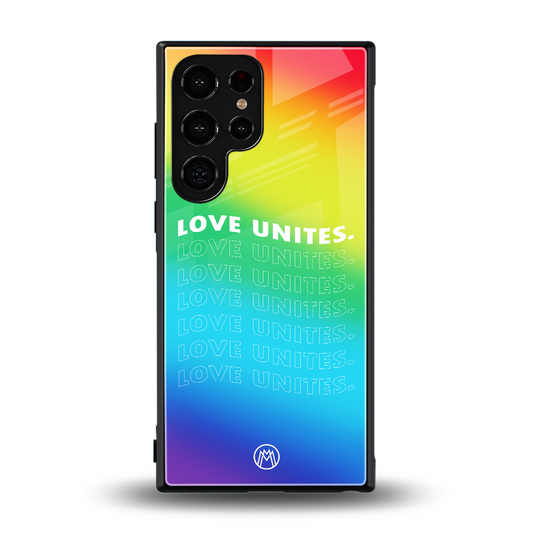 love unites back phone cover | glass case for samsung galaxy s23 ultra