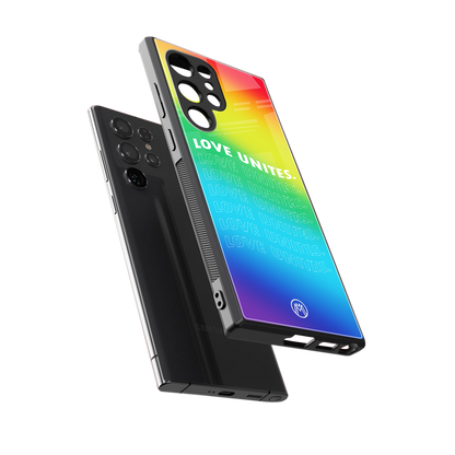 love unites back phone cover | glass case for samsung galaxy s23 ultra