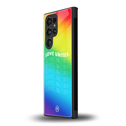 love unites back phone cover | glass case for samsung galaxy s23 ultra