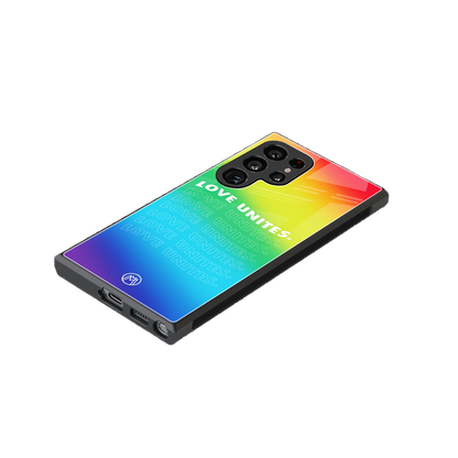 love unites back phone cover | glass case for samsung galaxy s23 ultra