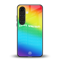 love unites back phone cover | glass case for samsung galaxy s24 plus