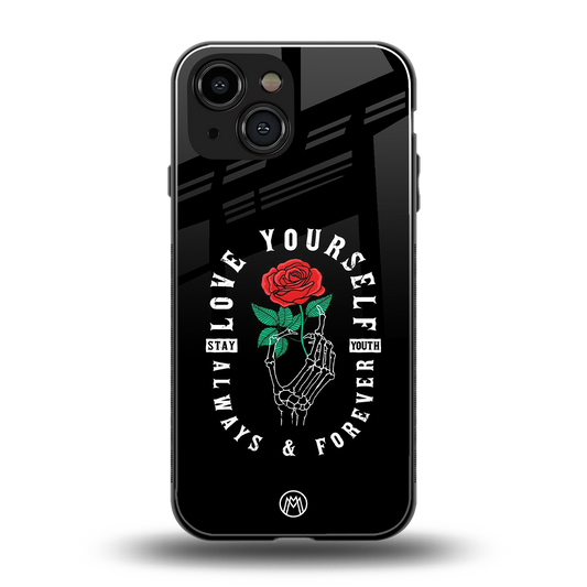 love yourself back phone cover | glass case for iphone 13 mini