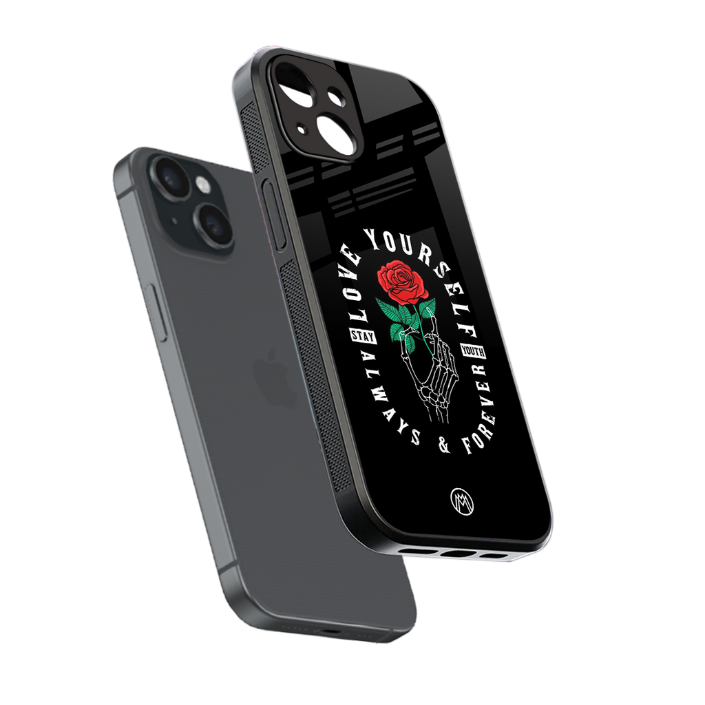 love yourself back phone cover | glass case for iphone 13 mini