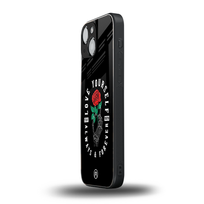 love yourself back phone cover | glass case for iphone 13 mini