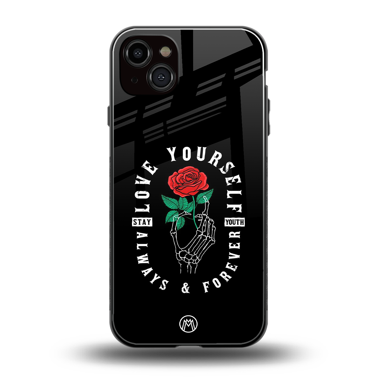 love yourself back phone cover | glass case for iphone 15 plus