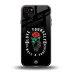 love yourself back phone cover | glass case for iphone 14 plus