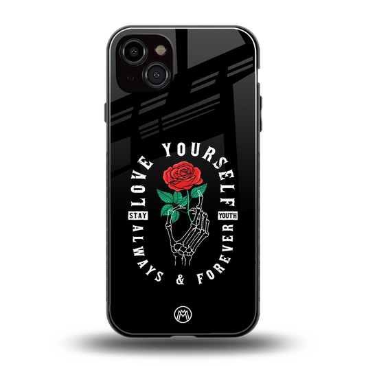 love yourself back phone cover | glass case for iphone 14 plus