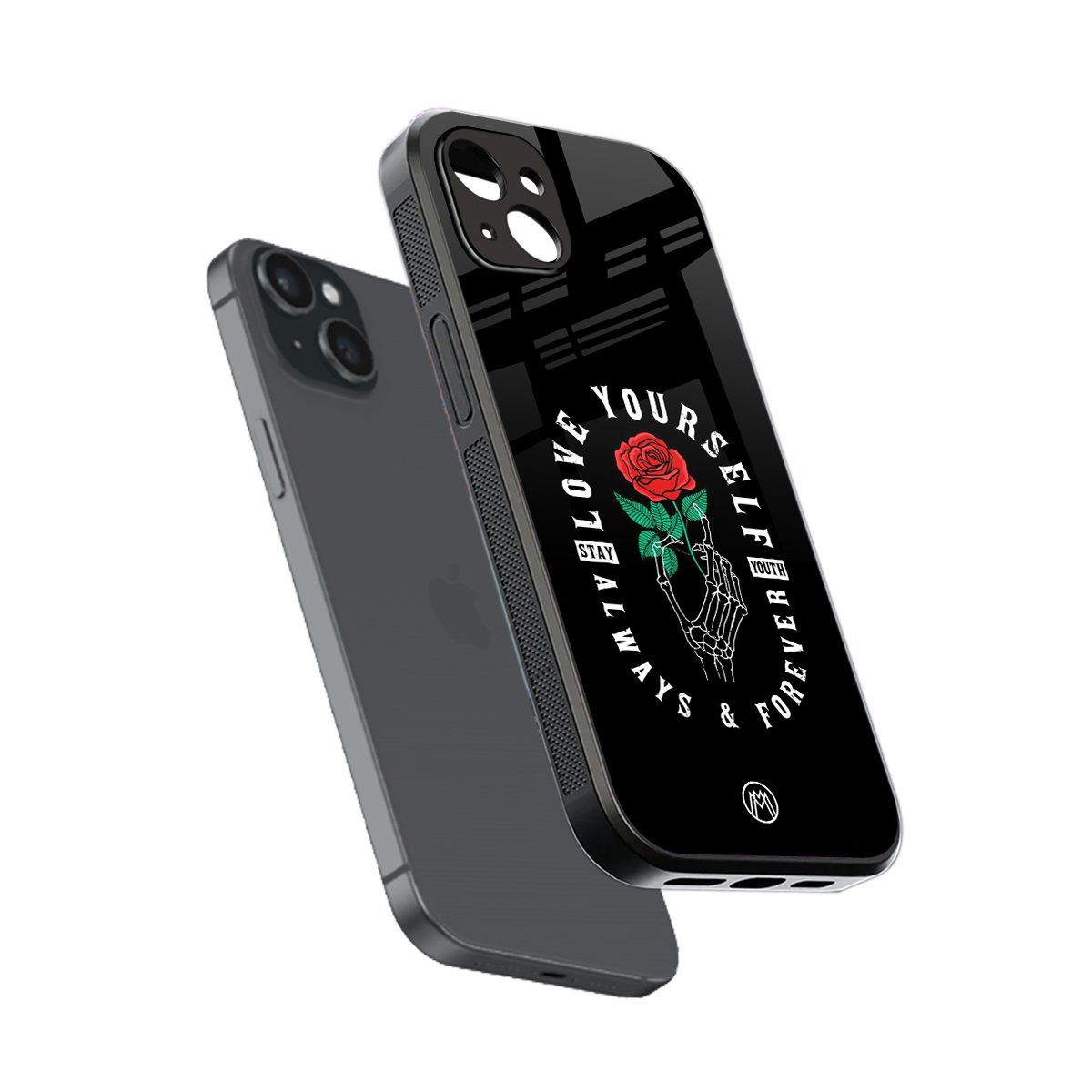 love yourself back phone cover | glass case for iphone 15 plus