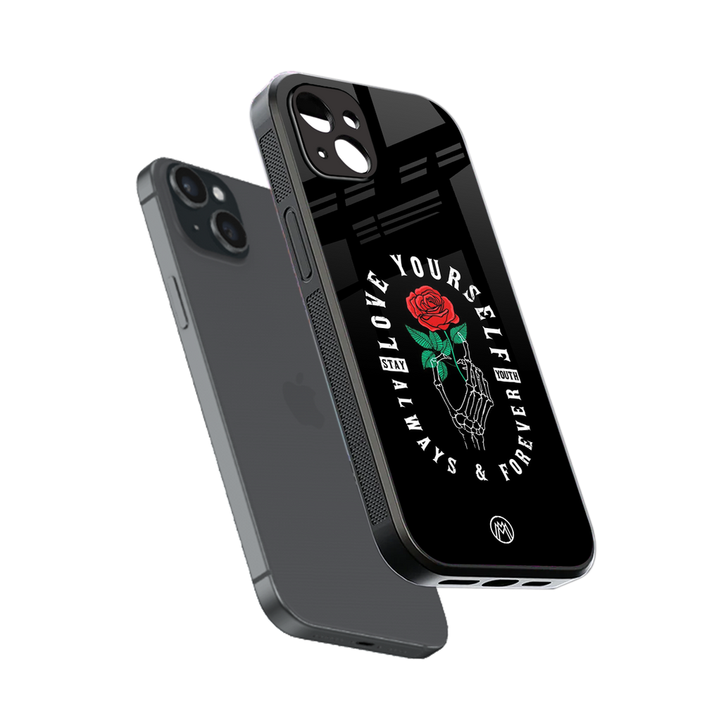 love yourself back phone cover | glass case for iphone 14 plus