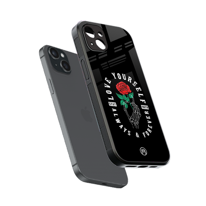 love yourself back phone cover | glass case for iphone 14 plus
