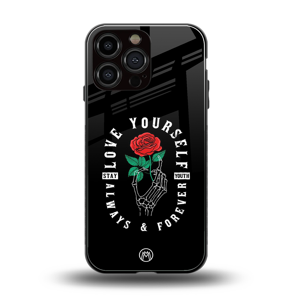 love yourself back phone cover | glass case for iphone 15 pro max