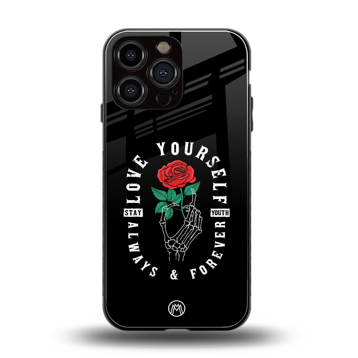 love yourself back phone cover | glass case for iphone 15 pro max