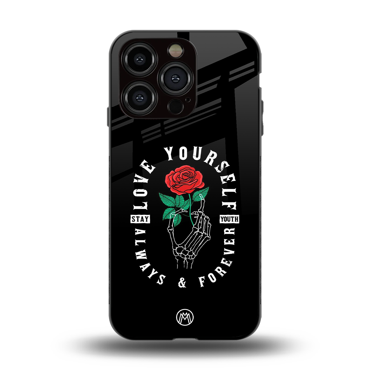 love yourself back phone cover | glass case for iphone 15 pro