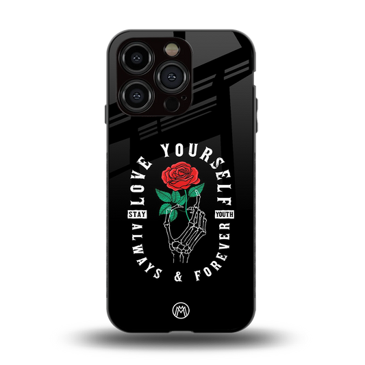 love yourself back phone cover | glass case for iphone 15 pro
