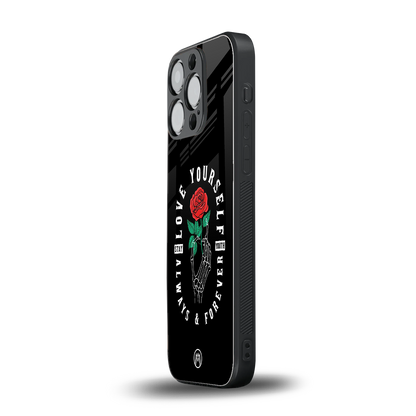 love yourself back phone cover | glass case for iphone 15 pro