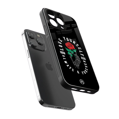 love yourself back phone cover | glass case for iphone 15 pro