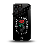 love yourself back phone cover | glass case for iphone 16 pro max