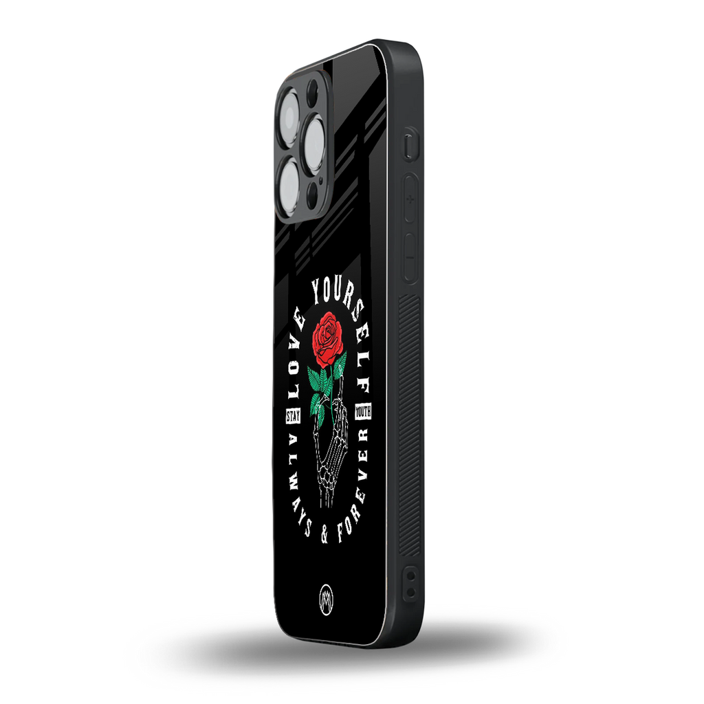 love yourself back phone cover | glass case for iphone 16 pro max