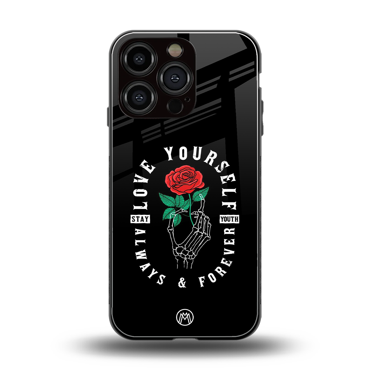 love yourself back phone cover | glass case for iphone 16 pro