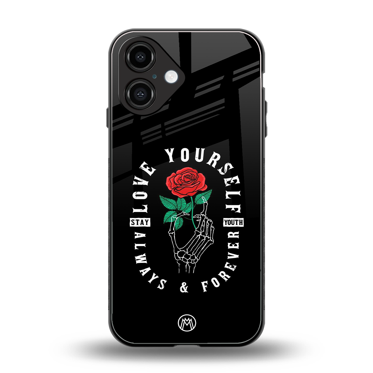 love yourself back phone cover | glass case for iphone 16