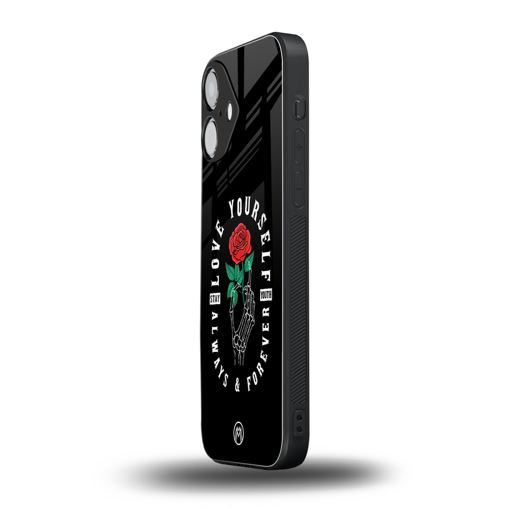 love yourself back phone cover | glass case for iphone 16