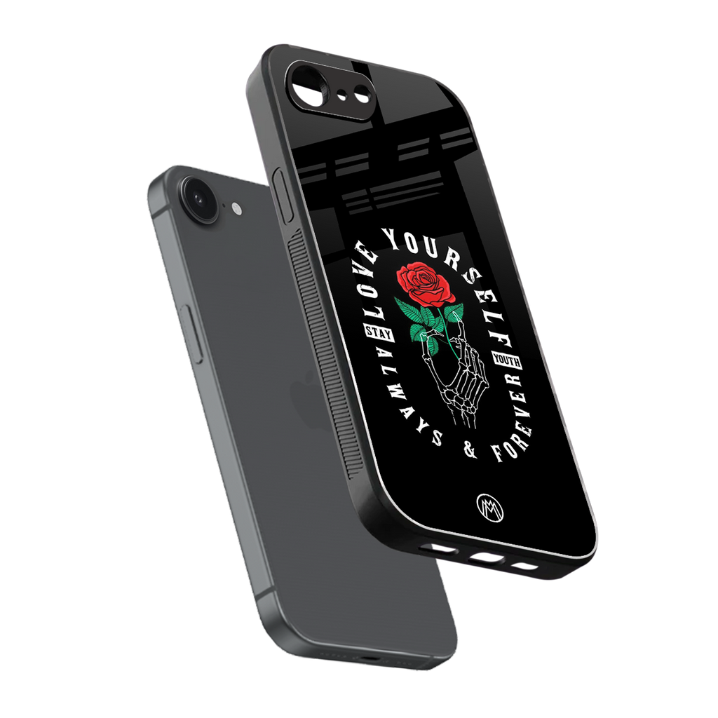 love yourself back phone cover | glass case for iphone 16e